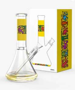 HILLSIDE GLASS 10″ GLOW RICK AND MORTY GRAPHIC BEAKER BONG, ASSORTED GRAPHICS